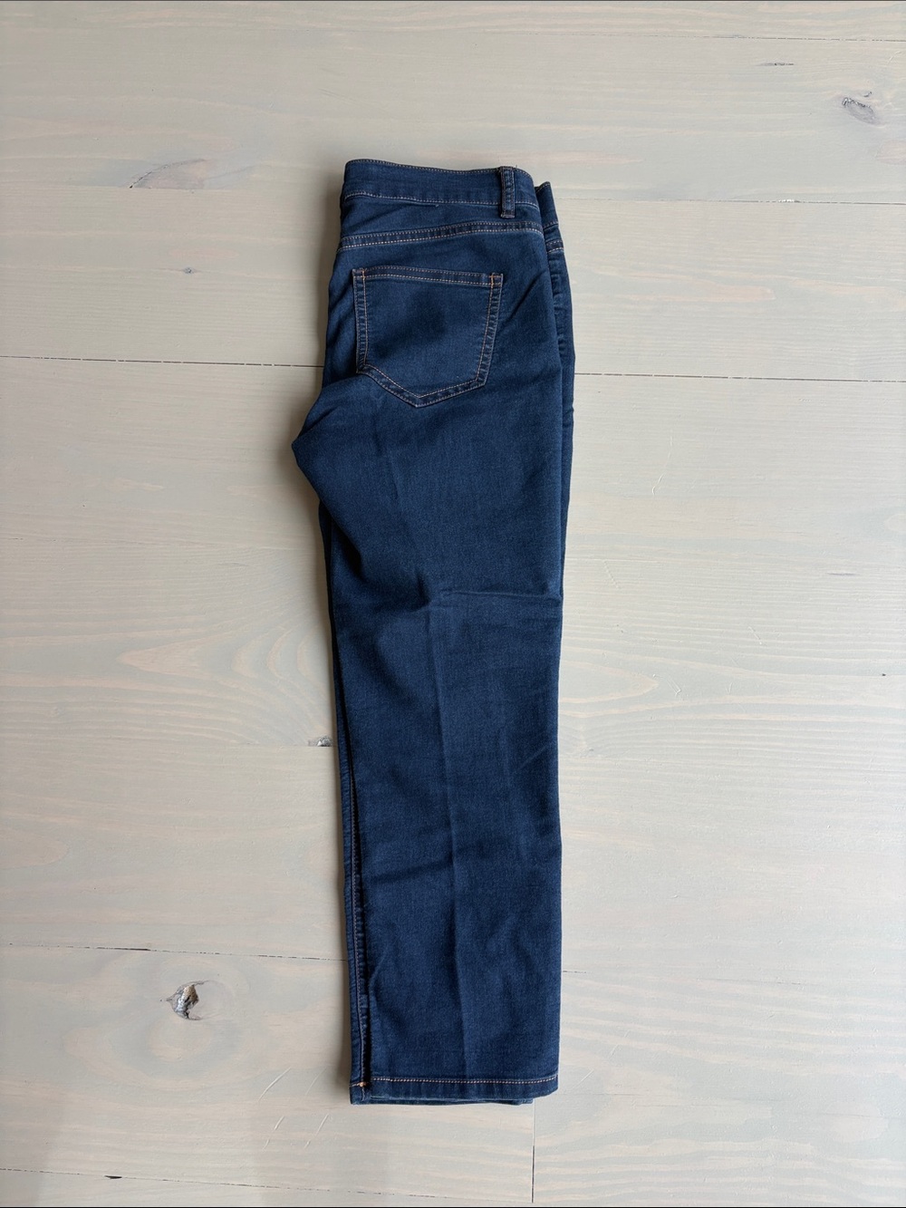 Dark Blue Stretch Skinny Crop Jeans